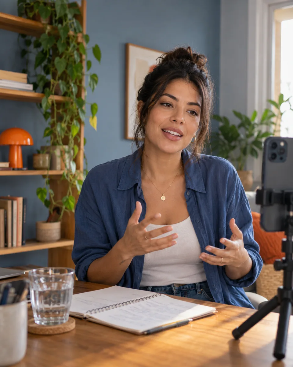 Profissional gravando um vídeo para o Instagram